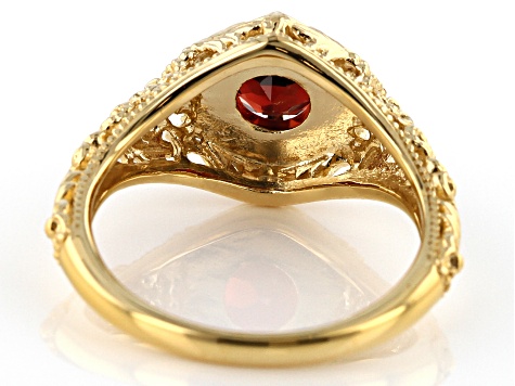 Red Garnet 18k yellow gold over sterling silver ring .92ct