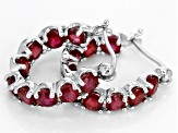 Mahaleo(R) Ruby Rhodium Over Sterling Silver inside/Outside Hoop Earrings 6.48ctw