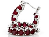 Mahaleo(R) Ruby Rhodium Over Sterling Silver inside/Outside Hoop Earrings 6.48ctw