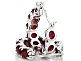 Mahaleo(R) Ruby Rhodium Over Sterling Silver inside/Outside Hoop Earrings 6.48ctw