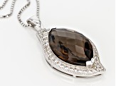 Brown Smoky Quartz Sterling Silver Pendant With Chain 8.49ctw