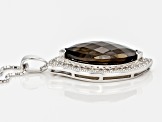 Brown Smoky Quartz Sterling Silver Pendant With Chain 8.49ctw