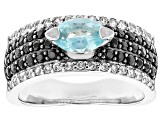 Blue Paraiba Color Apatite Sterling Silver Ring 1.36ctw
