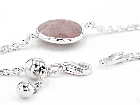 Rose Quartz Sterling Silver Bracelet 4.22ct