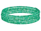 Green Onyx Stainless Steel Beaded Wrap Bracelet.