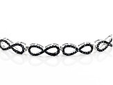 Black Spinel Rhodium Over Sterling Silver Bracelet. 1.95ctw