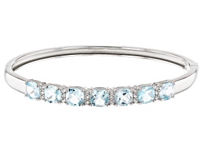 Sky Blue Topaz Platinum Over Silver Bracelet 5.80ctw