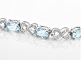 Sky Blue Topaz Rhodium Over Sterling Silver Tennis Bracelet 7.42ctw