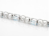 Sky Blue Topaz Rhodium Over Sterling Silver Tennis Bracelet 7.42ctw