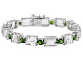 Green Prasiolite Rhodium Over Sterling Silver Bracelet 32.63ctw