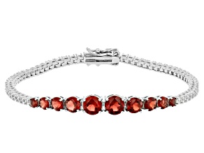 Red Garnet Rhodium Over Sterling Silver Bracelet 6.65ctw