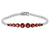Red Garnet Rhodium Over Sterling Silver Bracelet 6.65ctw