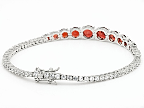 Red Garnet Rhodium Over Sterling Silver Bracelet 6.65ctw