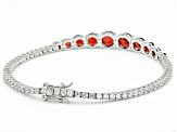 Red Garnet Rhodium Over Sterling Silver Bracelet 6.65ctw