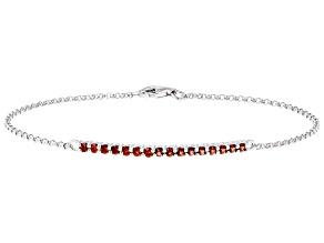 Red Vermelho Garnet(TM) Rhodium Over Sterling Silver Bracelet 0.80ctw