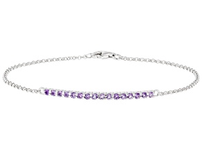 Purple Amethyst Rhodium Over Sterling Silver Bracelet 0.50ctw