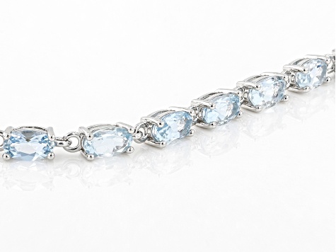 8.75 ct. t.w. Aquamarine and 2.25 ct. t.w. Diamond Bracelet in 14kt White  Gold. 7.5