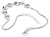 Black Spinel Rhodium Over Sterling Silver "Blessed" Bracelet 0.42ctw