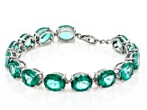 Green Topaz Platinum Over Sterling Silver Tennis Bracelet 60.00ctw