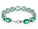 Green Topaz Platinum Over Sterling Silver Tennis Bracelet 60.00ctw