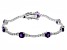 Purple Amethyst Rhodium Over Sterling Silver Bracelet 7.10ctw