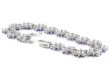 Blue Tanzanite Rhodium Over Sterling Silver Bracelet 7.90ctw