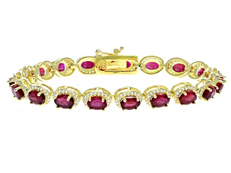 Red Mahaleo(R) Ruby 14k Yellow Gold Over Sterling Silver Bracelet 13.75ctw