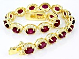 Red Mahaleo(R) Ruby 14k Yellow Gold Over Sterling Silver Bracelet 13.75ctw