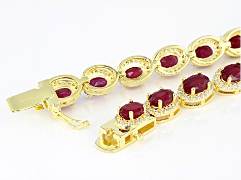Red Mahaleo(R) Ruby 14k Yellow Gold Over Sterling Silver Bracelet 13.75ctw