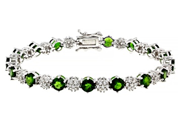 Picture of Green Chrome Diopside Rhodium Over Sterling Silver Bracelet 10.95ctw