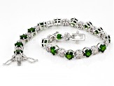 Green Chrome Diopside Rhodium Over Sterling Silver Bracelet 10.95ctw