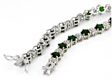 Green Chrome Diopside Rhodium Over Sterling Silver Bracelet 10.95ctw