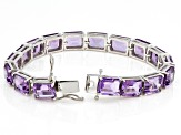 Purple Amethyst Platinum Over Sterling Silver Tennis Bracelet 51.50ctw