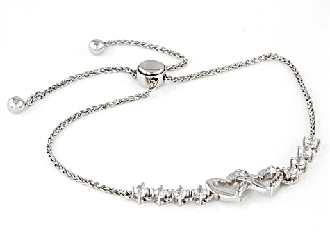 Sterling Silver Heart Charm Bolo Bracelet