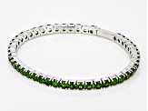 Green Chrome Diopside Rhodium Over Sterling Silver Flex Bangle 8.00ctw