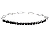 Black Spinel Rhodium Over Sterling Silver Bracelet 3.81ctw