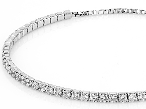 White Topaz Platinum Over Sterling Silver Bolo Bracelet 2.60ctw