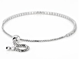 White Topaz Platinum Over Sterling Silver Bolo Bracelet 2.60ctw