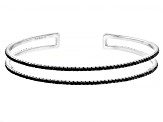 Black Spinel Rhodium Over Sterling Silver Bangle Bracelet 3.72ctw