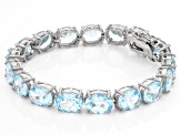 Sky Blue Topaz Rhodium Over Sterling Silver Bracelet 45.00ctw