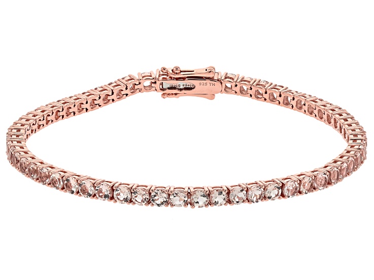 Peach Morganite 14k Rose Gold Over Sterling Silver Bracelet