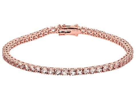 Peach Morganite 18k Rose Gold Over Sterling Silver Bracelet 5.42ctw