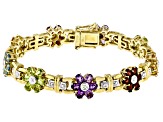 Multi Stone 18k Yellow Gold Over Sterling Silver Bracelet 9.62ctw