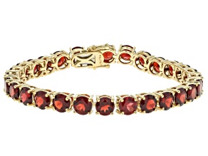 Red Garnet 14k Yellow Gold Over Sterling Silver Bracelet 26.32ctw