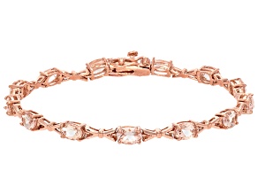 Peach Morganite 18k Rose Gold Over Sterling Silver Bracelet 4.99ctw