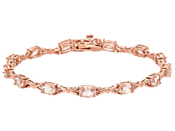 Picture of Peach Morganite 18k Rose Gold Over Sterling Silver Bracelet 4.99ctw