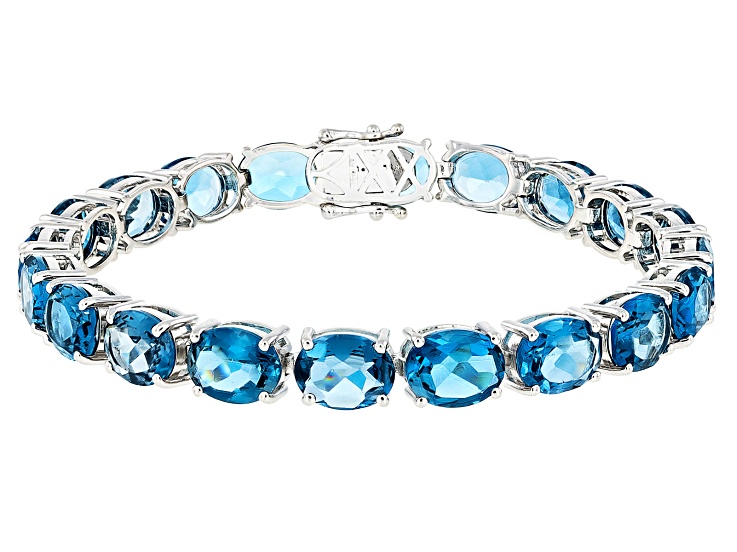 ruby &blue topaz bracelet K18 ラスト London Blue Topaz Rhodium Over Sterling Silver Bracelet