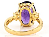 Amethyst 18K Yellow Gold Over Sterling Silver Ring 6.50ctw