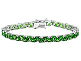 Chrome Diopside Rhodium Over Sterling Silver Tennis Bracelet 12.50ctw