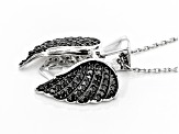 Black Spinel Rhodium Over Sterling Silver Pendant With Chain 0.68ctw